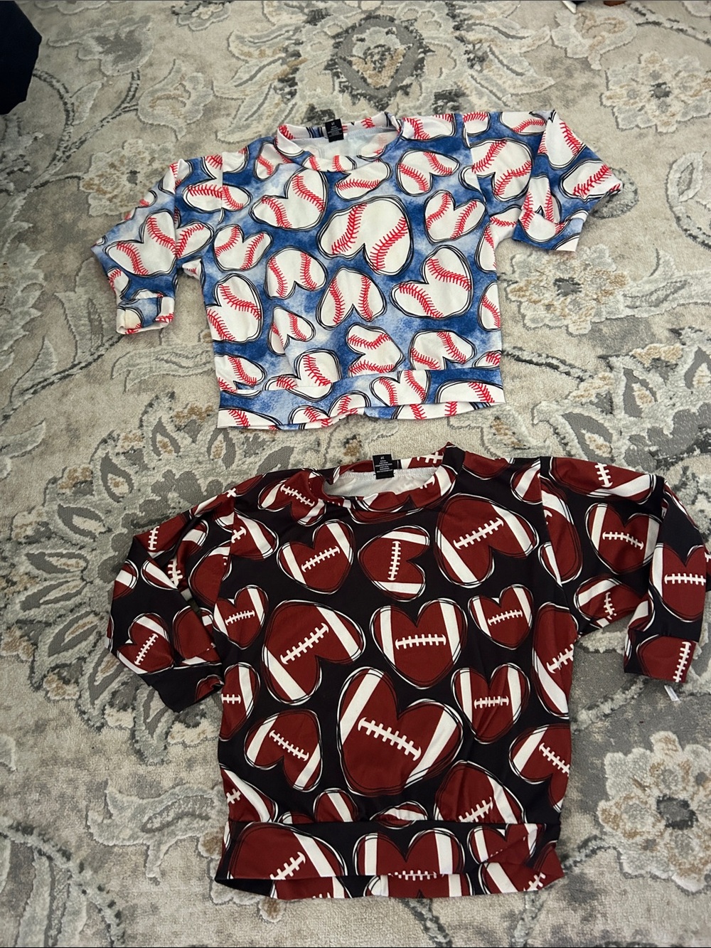 Kids Sports-Print Tee -Football & Blue Baseball